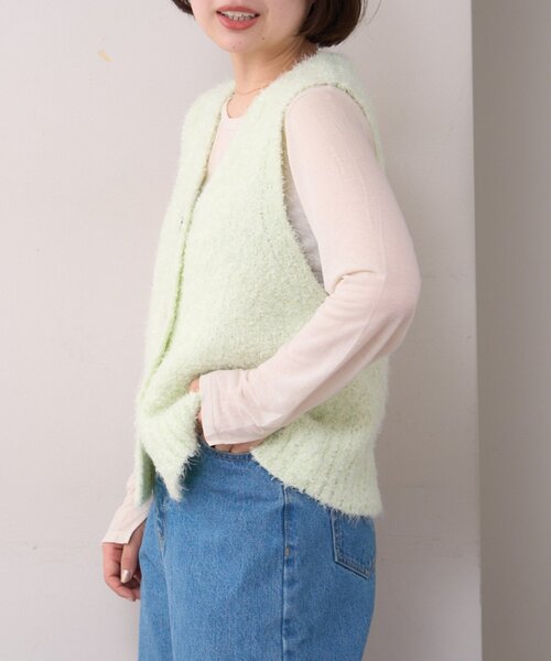 WILLOW（ウィロー）の「【willow】コンパクトチュールヤーンベスト（ニット/セーター・レディース・ミント/イエロー・ONE SIZE）」の6枚目の写真