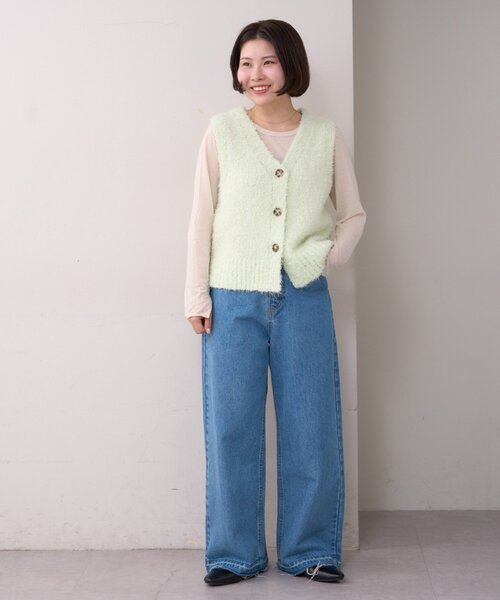 WILLOW（ウィロー）の「【willow】コンパクトチュールヤーンベスト（ニット/セーター・レディース・ミント/イエロー・ONE SIZE）」の7枚目の写真
