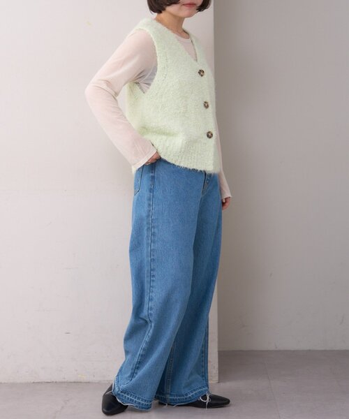 WILLOW（ウィロー）の「【willow】コンパクトチュールヤーンベスト（ニット/セーター・レディース・ミント/イエロー・ONE SIZE）」の8枚目の写真