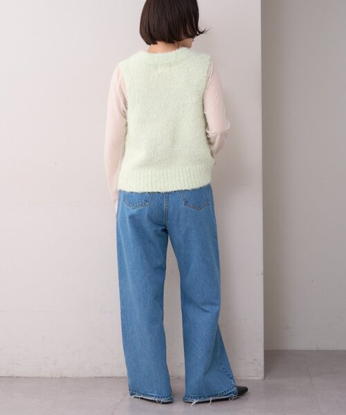 WILLOW（ウィロー）の「【willow】コンパクトチュールヤーンベスト（ニット/セーター・レディース・ミント/イエロー・ONE SIZE）」の9枚目の写真