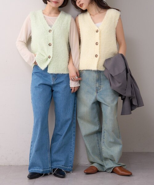 WILLOW（ウィロー）の「【willow】コンパクトチュールヤーンベスト（ニット/セーター・レディース・ミント/イエロー・ONE SIZE）」の17枚目の写真