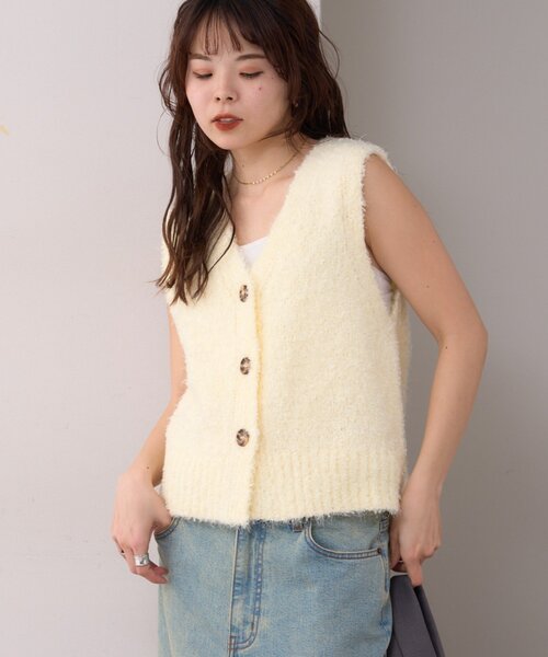 WILLOW（ウィロー）の「【willow】コンパクトチュールヤーンベスト（ニット/セーター・レディース・ミント/イエロー・ONE SIZE）」の19枚目の写真