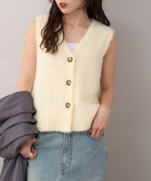 WILLOW（ウィロー）の「【willow】コンパクトチュールヤーンベスト（ニット/セーター・レディース・ミント/イエロー・ONE SIZE）」の20枚目の写真