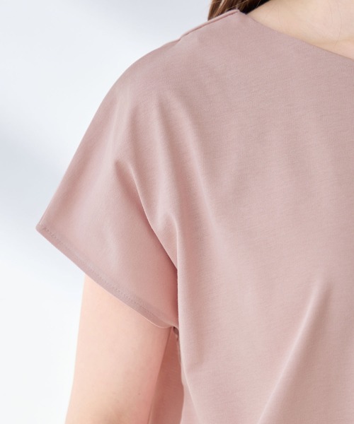 alotta(アロッタ)の「ひんやり裾パールデザインTシャツ(Tシャツ/カットソー・レディース・ブラック/ピンク/チャコール/ネイビー・M/L/LL)」の14枚目の写真