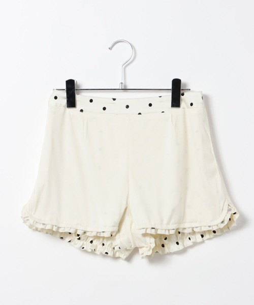 3.3 Field Trip （3.3フィールドトリップ）の「3.3 Field Trip／ドットフリルヘムショートパンツ(裏地・インパン付)（その他パンツ・レディース・ホワイト/ブラック・MEDIUM/SMALL）」の20枚目の写真