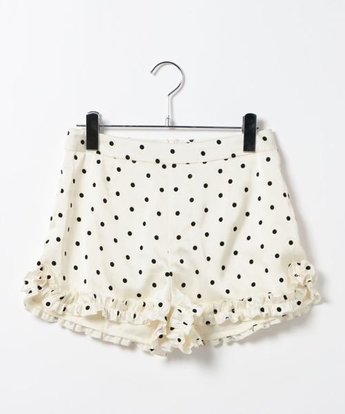 3.3 Field Trip （3.3フィールドトリップ）の「3.3 Field Trip／ドットフリルヘムショートパンツ(裏地・インパン付)（その他パンツ・レディース・ホワイト/ブラック・MEDIUM/SMALL）」の18枚目の写真
