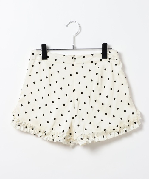 3.3 Field Trip （3.3フィールドトリップ）の「3.3 Field Trip／ドットフリルヘムショートパンツ(裏地・インパン付)（その他パンツ・レディース・ホワイト/ブラック・MEDIUM/SMALL）」の19枚目の写真