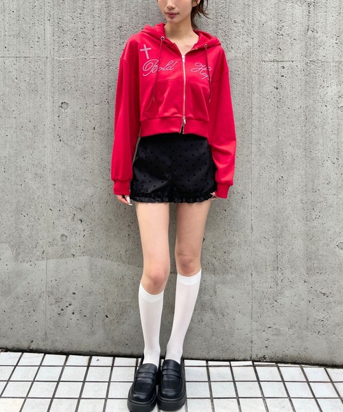 3.3 Field Trip (3.3フィールドトリップ)の「3.3 Field Trip/ドットフリルヘムショートパンツ(裏地・インパン付)(その他パンツ・レディース・ホワイト/ブラック・MEDIUM/SMALL)」の22枚目の写真