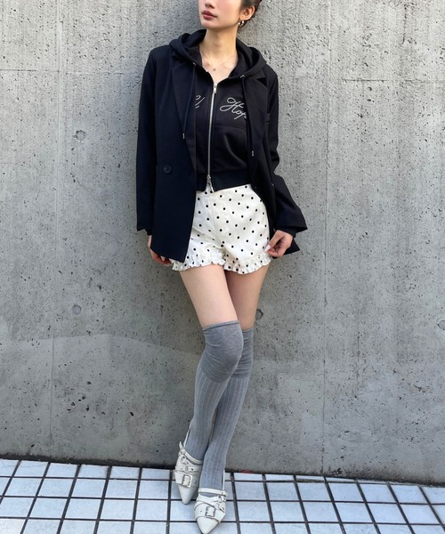 3.3 Field Trip (3.3フィールドトリップ)の「3.3 Field Trip/ドットフリルヘムショートパンツ(裏地・インパン付)(その他パンツ・レディース・ホワイト/ブラック・MEDIUM/SMALL)」の21枚目の写真
