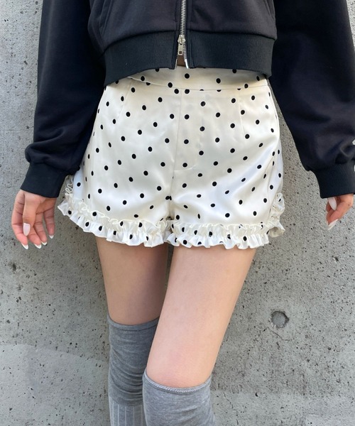 3.3 Field Trip (3.3フィールドトリップ)の「3.3 Field Trip/ドットフリルヘムショートパンツ(裏地・インパン付)(その他パンツ・レディース・ホワイト/ブラック・MEDIUM/SMALL)」の22枚目の写真