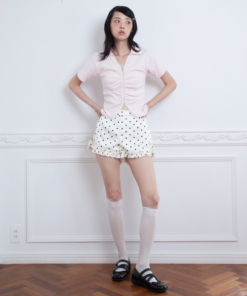 3.3 Field Trip／ドットフリルヘムショートパンツ(裏地・インパン付