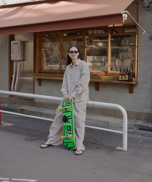 WHIMSIC(ウィムジック)の「【WHIMSIC/SETUP対応】スリーピングシャツ(シャツ/ブラウス・メンズ・ブルー/ベージュ系その他/ベージュ・FREE)」の5枚目の写真