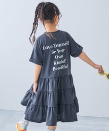 devirock（デビロック）の「姉妹で着られる 裾ティアード バックプリント ワンピース（ワンピース）」