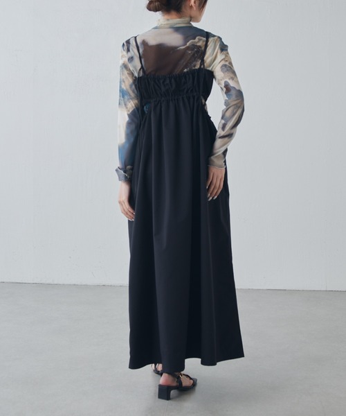 Lui's（ルイス）の「ウエスト切替ギャザーキャミワンピース（ワンピース・レディース・ベージュ/ブルー/ブラック・FREE）」の8枚目の写真