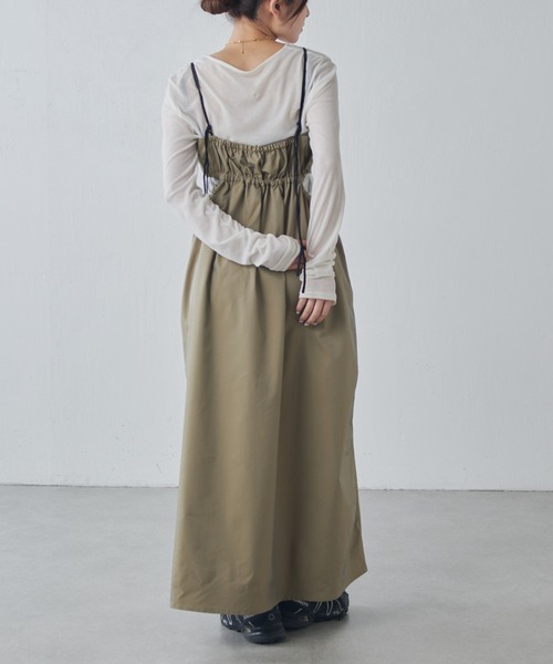 Lui's（ルイス）の「ウエスト切替ギャザーキャミワンピース（ワンピース・レディース・ベージュ/ブルー/ブラック・FREE）」の20枚目の写真