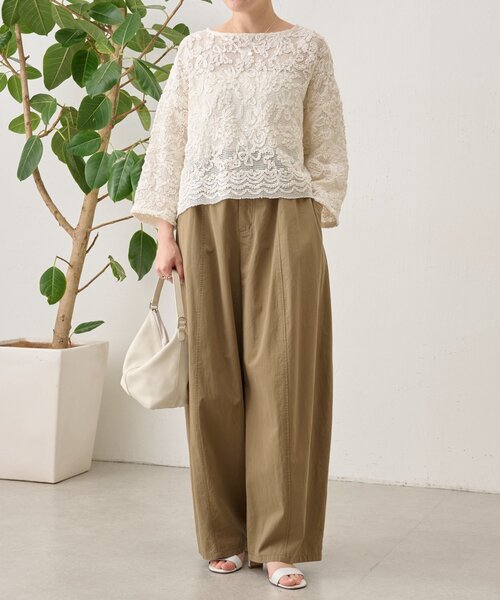 BEARDSLEY(ビアズリー)の「コットンバレルパンツ(その他パンツ・レディース・ホワイト/キャメル/グレー・1/0/2)」の12枚目の写真