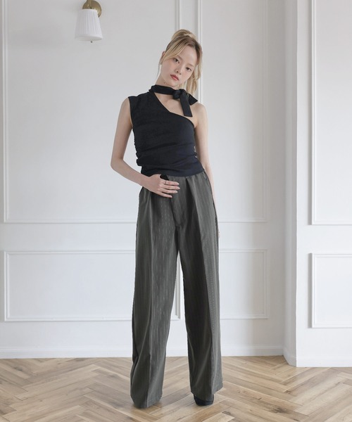 MSGirl(エムエスジーガール)の「Buyer's Select/ ストライプタックワイドパンツ(その他パンツ・レディース・ブラック/チャコール・M)」の22枚目の写真
