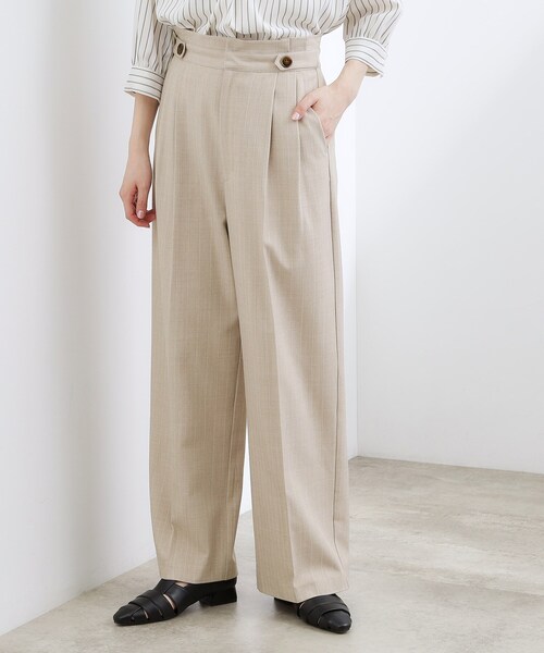 grove（グローブ）の「リネンライクストライプワイドパンツ（その他パンツ・レディース・ネイビー系2/ブラック/ベージュ系2・01/05/04/03/02）」の8枚目の写真