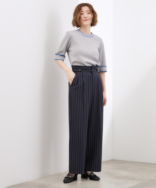 grove（グローブ）の「リネンライクストライプワイドパンツ（その他パンツ・レディース・ネイビー系2/ブラック/ベージュ系2・01/05/04/03/02）」の14枚目の写真