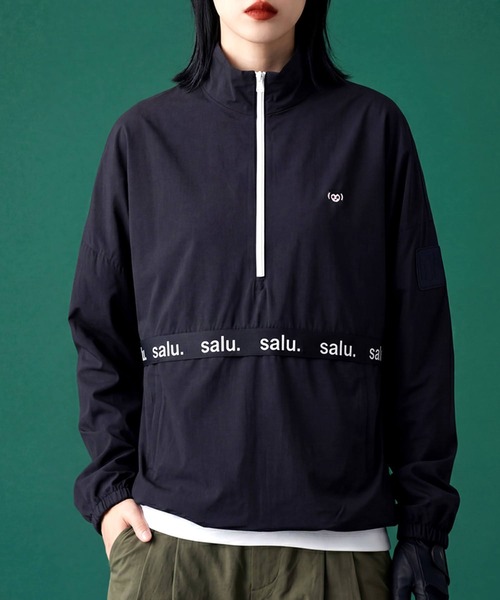 antiqua(アンティカ)の「配色 ハーフジップ トップス(その他トップス・レディース・カーキ/ブラック・ONESIZE)」の2枚目の写真