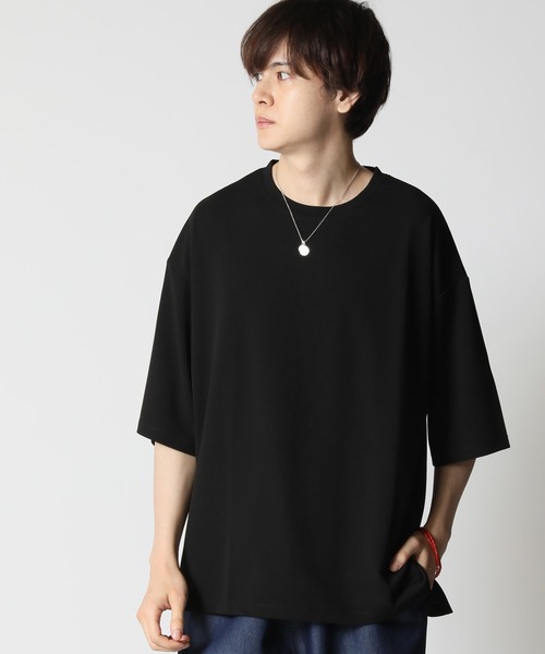 ARCADE（アーケード）の「身にまとうUVケア！梨地素材 クルーネックオーバーサイズ半袖カットソー（Tシャツ/カットソー・メンズ・ブラック/アイボリー/チャコール/ダークグリーン/ブルーグレー/カーキ・L/M/LL）」の10枚目の写真