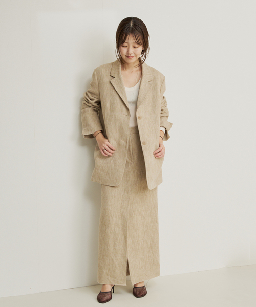 plage（プラージュ）の「R’IAM BALI 麻混ツイード スカート（スカート・レディース・ベージュ・38/36/34）」の22枚目の写真