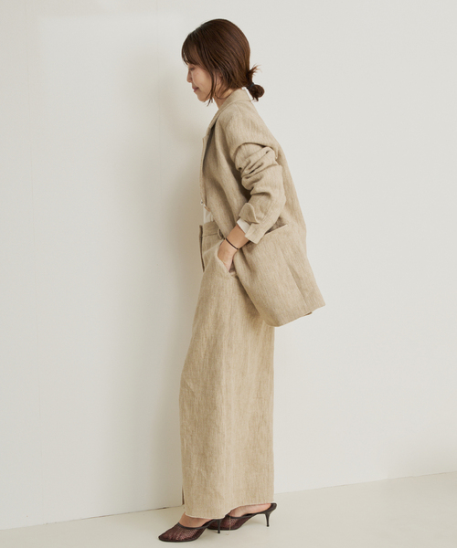 plage（プラージュ）の「R’IAM BALI 麻混ツイード スカート（スカート・レディース・ベージュ・38/36/34）」の2枚目の写真