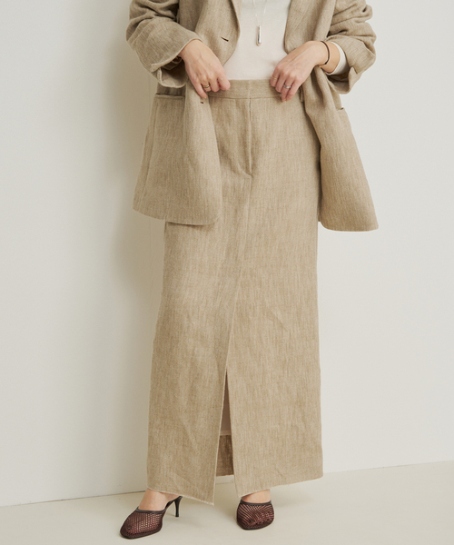 plage（プラージュ）の「R’IAM BALI 麻混ツイード スカート（スカート・レディース・ベージュ・38/36/34）」の4枚目の写真