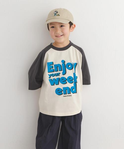 URBAN RESEARCH DOORS(アーバンリサーチドアーズ)の「ロゴプリントラグランTシャツ(KIDS)(Tシャツ/カットソー・キッズ・グリーン系その他/チャコールグレー・120/135)」の3枚目の写真