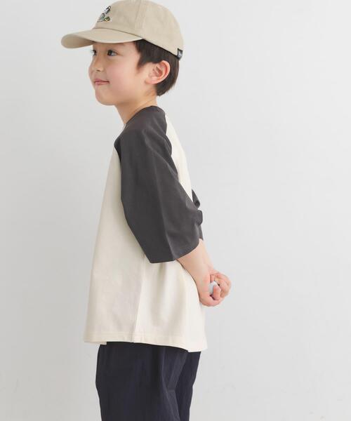 URBAN RESEARCH DOORS(アーバンリサーチドアーズ)の「ロゴプリントラグランTシャツ(KIDS)(Tシャツ/カットソー・キッズ・グリーン系その他/チャコールグレー・120/135)」の5枚目の写真
