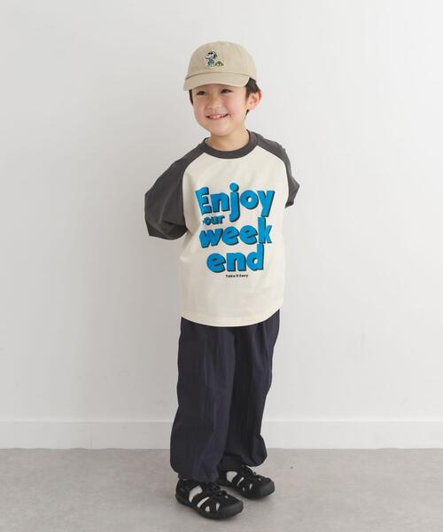 URBAN RESEARCH DOORS(アーバンリサーチドアーズ)の「ロゴプリントラグランTシャツ(KIDS)(Tシャツ/カットソー・キッズ・グリーン系その他/チャコールグレー・120/135)」の6枚目の写真
