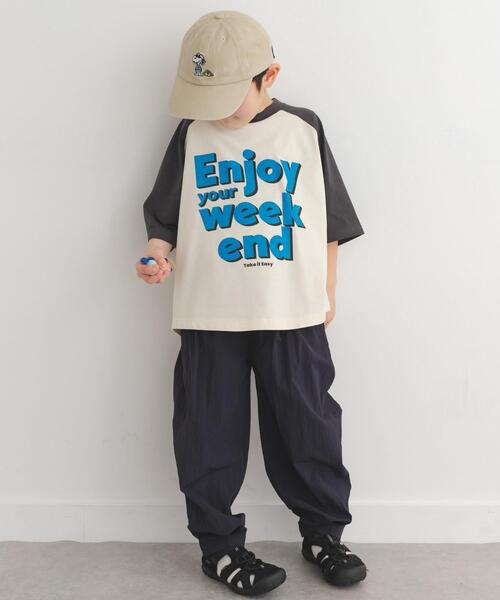 URBAN RESEARCH DOORS(アーバンリサーチドアーズ)の「ロゴプリントラグランTシャツ(KIDS)(Tシャツ/カットソー・キッズ・グリーン系その他/チャコールグレー・120/135)」の7枚目の写真