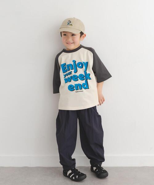 URBAN RESEARCH DOORS(アーバンリサーチドアーズ)の「ロゴプリントラグランTシャツ(KIDS)(Tシャツ/カットソー・キッズ・グリーン系その他/チャコールグレー・120/135)」の8枚目の写真