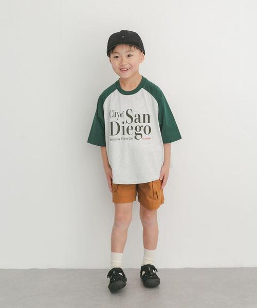 URBAN RESEARCH DOORS(アーバンリサーチドアーズ)の「ロゴプリントラグランTシャツ(KIDS)(Tシャツ/カットソー・キッズ・グリーン系その他/チャコールグレー・120/135)」の20枚目の写真