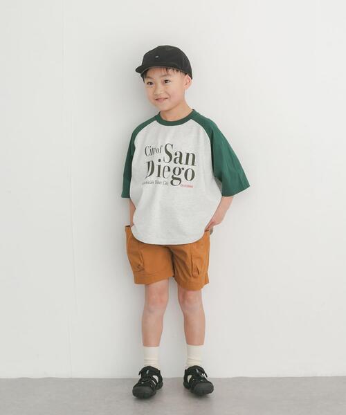 URBAN RESEARCH DOORS(アーバンリサーチドアーズ)の「ロゴプリントラグランTシャツ(KIDS)(Tシャツ/カットソー・キッズ・グリーン系その他/チャコールグレー・120/135)」の21枚目の写真