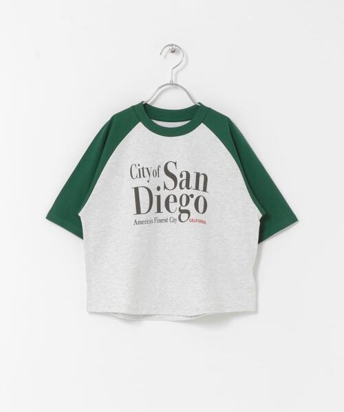 URBAN RESEARCH DOORS(アーバンリサーチドアーズ)の「ロゴプリントラグランTシャツ(KIDS)(Tシャツ/カットソー・キッズ・グリーン系その他/チャコールグレー・120/135)」の22枚目の写真