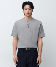 ヘンリーネックTシャツ [ミディアムグレー]