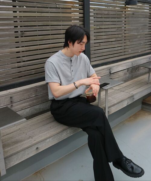 MUSINSA STANDARD（ムシンサスタンダード）の「ヘンリーネックTシャツ [ミディアムグレー]（Tシャツ/カットソー・メンズ・その他・SMALL/MEDIUM/LARGE/X-LARGE/2XL/3XL）」の6枚目の写真