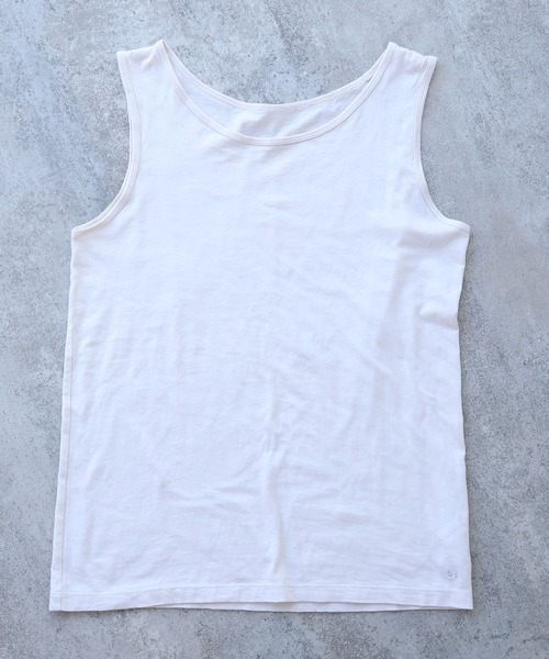 bulle de savon(ビュルデサボン)の「△コットン/モダール 40/1天竺 タンクトップ(Tシャツ/カットソー・レディース・ベージュ/グレー/ブラック・FREE)」の3枚目の写真