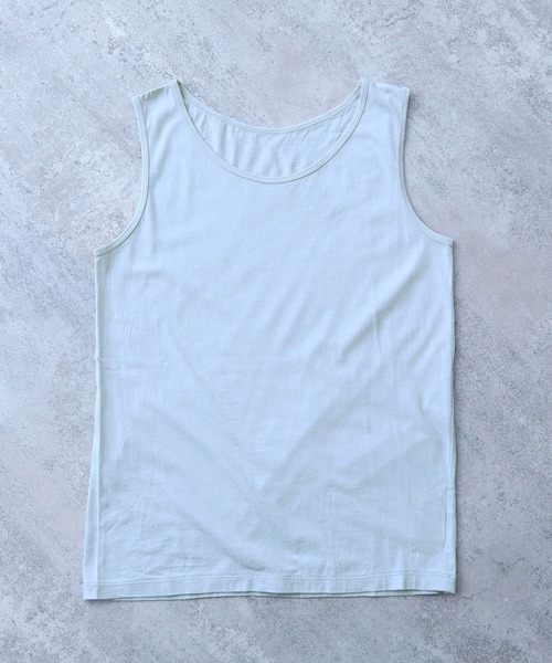 bulle de savon(ビュルデサボン)の「△コットン/モダール 40/1天竺 タンクトップ(Tシャツ/カットソー・レディース・ベージュ/グレー/ブラック・FREE)」の2枚目の写真
