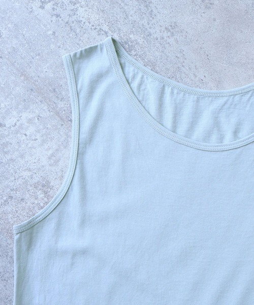 bulle de savon(ビュルデサボン)の「△コットン/モダール 40/1天竺 タンクトップ(Tシャツ/カットソー・レディース・ベージュ/グレー/ブラック・FREE)」の10枚目の写真