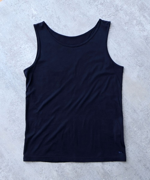 bulle de savon(ビュルデサボン)の「△コットン/モダール 40/1天竺 タンクトップ(Tシャツ/カットソー・レディース・ベージュ/グレー/ブラック・FREE)」の4枚目の写真