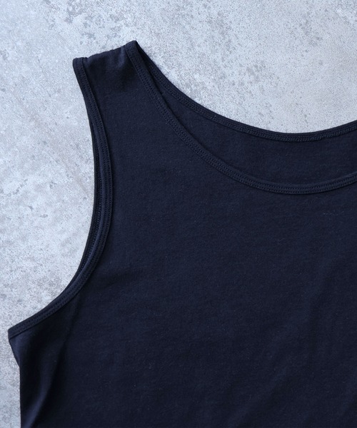 bulle de savon(ビュルデサボン)の「△コットン/モダール 40/1天竺 タンクトップ(Tシャツ/カットソー・レディース・ベージュ/グレー/ブラック・FREE)」の5枚目の写真