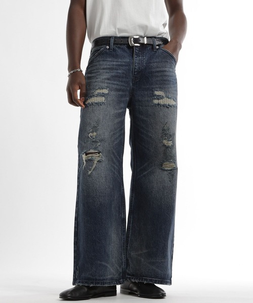HARE（ハレ）の「クラッシュフェードデニムパンツ(HARE)（デニムパンツ・メンズ・ブルー/ブラック・SMALL/MEDIUM）」の11枚目の写真