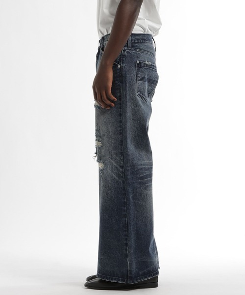 HARE（ハレ）の「クラッシュフェードデニムパンツ(HARE)（デニムパンツ・メンズ・ブルー/ブラック・SMALL/MEDIUM）」の14枚目の写真