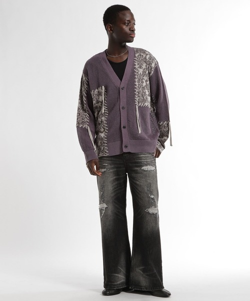 HARE（ハレ）の「クラッシュフェードデニムパンツ(HARE)（デニムパンツ・メンズ・ブルー/ブラック・SMALL/MEDIUM）」の4枚目の写真