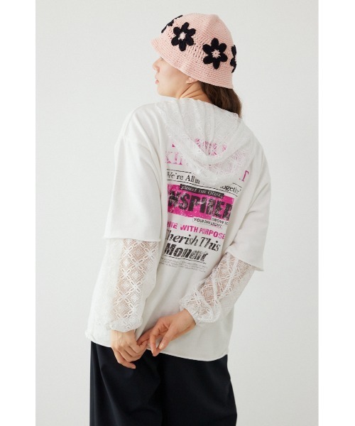 RODEO CROWNS WIDE BOWL(ロデオクラウンズワイドボウル)の「ミニ裏毛ハーフスリーブトップス(その他トップス・レディース・オフホワイト/ライトイエロー/チャコールグレー・FREE)」の1枚目の写真