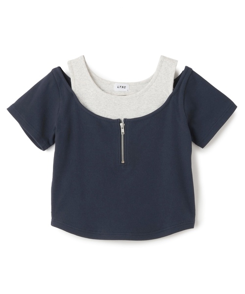 LOVETOXIC(ラブトキシック)の「【LTXC/抗菌防臭】オフショルレイヤードテレコT(Tシャツ/カットソー・キッズ・ブラック/ネイビー/レッド/オフホワイト・L:160cm/S:140cm/M:150cm/130cm)」の16枚目の写真