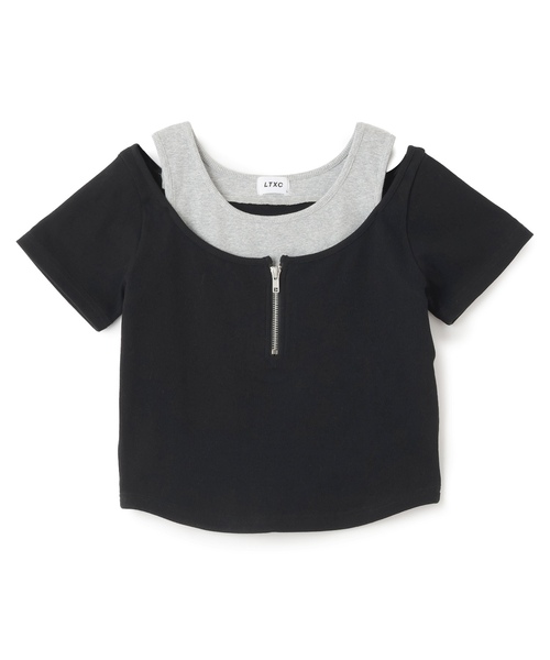 LOVETOXIC(ラブトキシック)の「【LTXC/抗菌防臭】オフショルレイヤードテレコT(Tシャツ/カットソー・キッズ・ブラック/ネイビー/レッド/オフホワイト・L:160cm/S:140cm/M:150cm/130cm)」の17枚目の写真