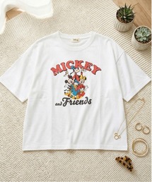 【DISNEY/ディズニー】キャラクターミッキー&フレンズ ヴィンテージライク プリント半袖Tシャツ(WIDEシルエット)
